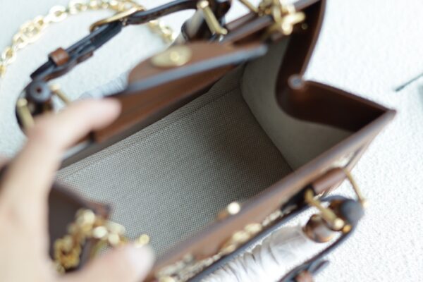 1:1 Replica GUCCI DIANA MINI TOTE BAG P Camel and ebony GG canvas with crystals Exclusive For Women ‎707449 21HRG 2687