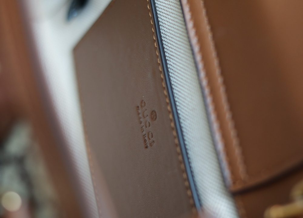 1:1 Replica GUCCI DIANA MINI TOTE BAG P Camel and ebony GG canvas with crystals Exclusive For Women 707449 21HRG 2687