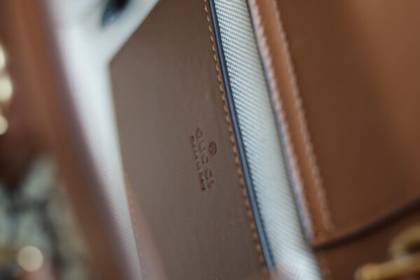 1:1 Replica GUCCI DIANA MINI TOTE BAG P Camel and ebony GG canvas with crystals Exclusive For Women ‎707449 21HRG 2687