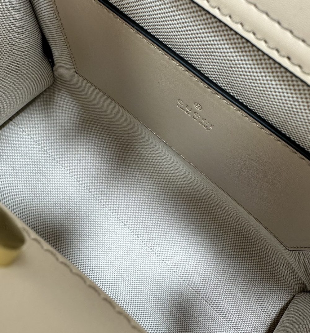 1:1 Replica GUCCI DIANA SMALL TOTE BAG P Beige leather Exclusive For Women 702721