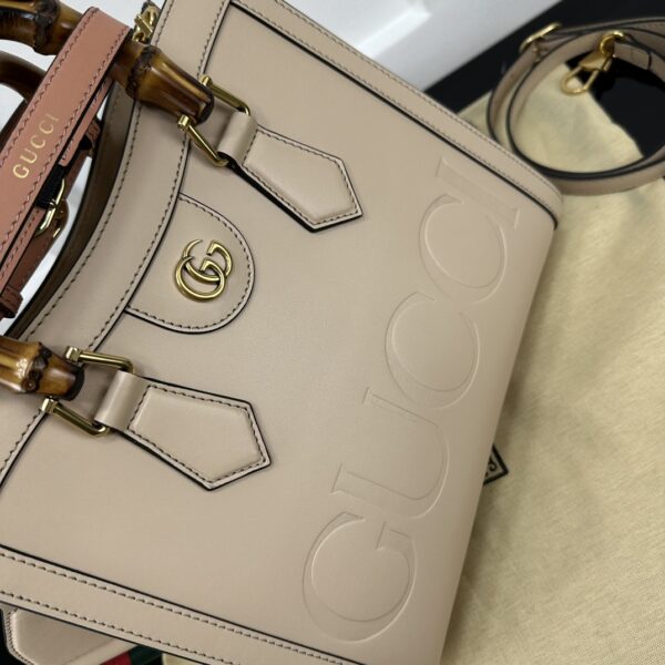 1:1 Replica GUCCI DIANA SMALL TOTE BAG P Beige leather Exclusive For Women ‎702721