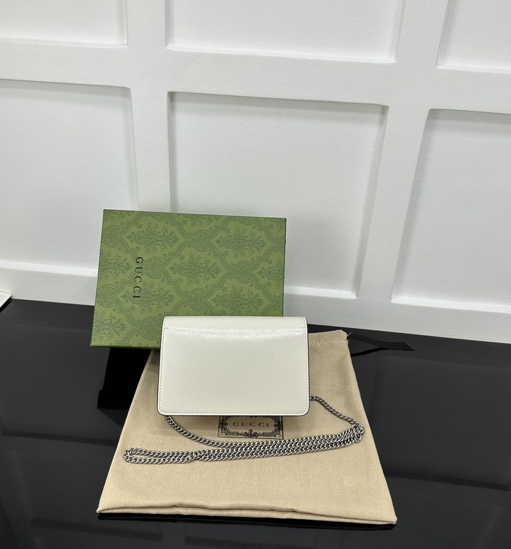 1:1 Replica GUCCI DIONYSUS SUPER MINI BAG P Light grey patent leather Exclusive For Women 795368 0AAA6 1712