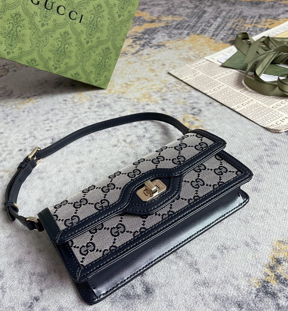 1:1 Replica GUCCI LUCE MINI SHOULDER BAG P Beige and blue Original GG canvas Exclusive For Women 790038 FADHW 4064