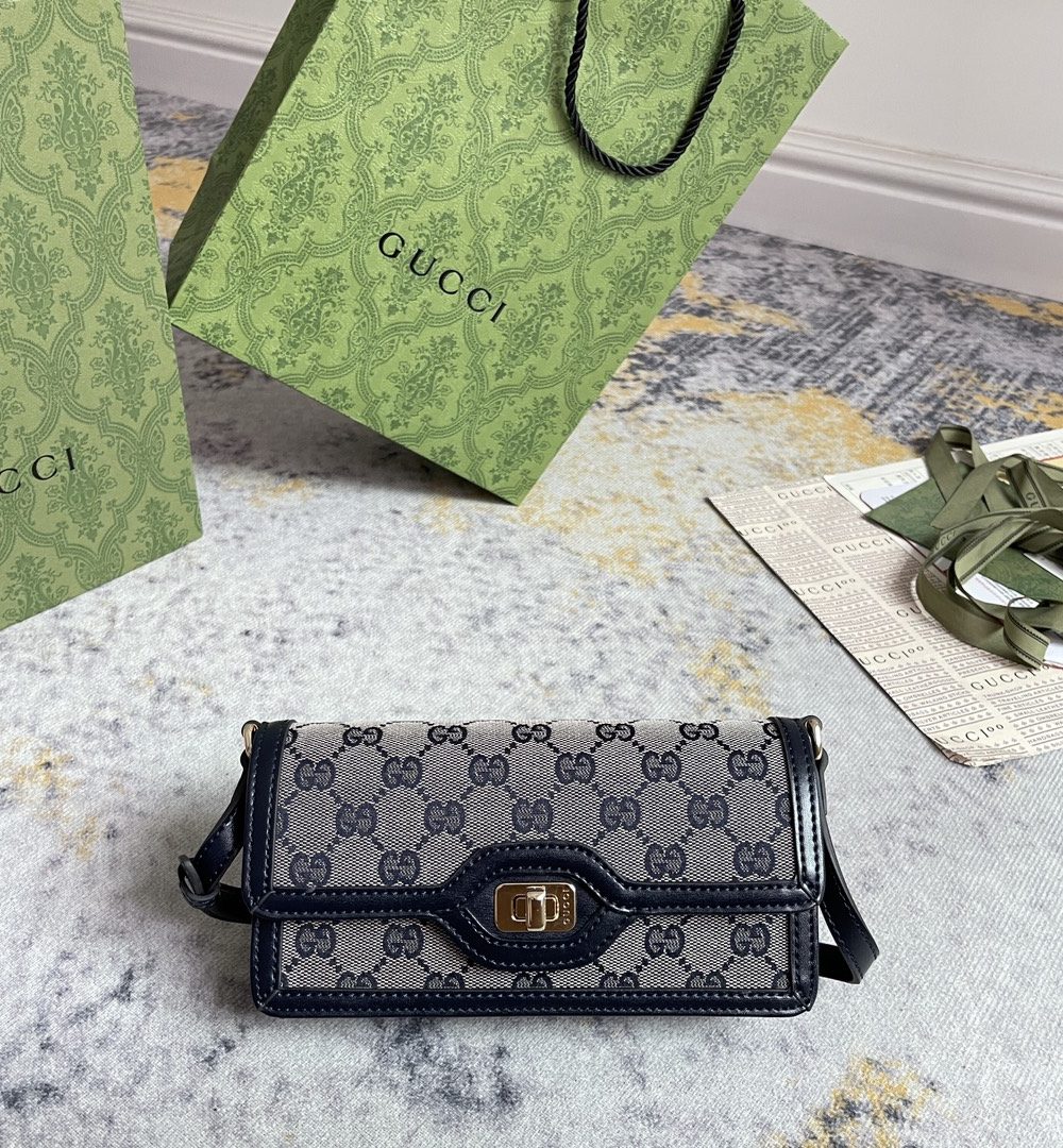 1:1 Replica GUCCI LUCE MINI SHOULDER BAG P Beige and blue Original GG canvas Exclusive For Women 790038 FADHW 4064