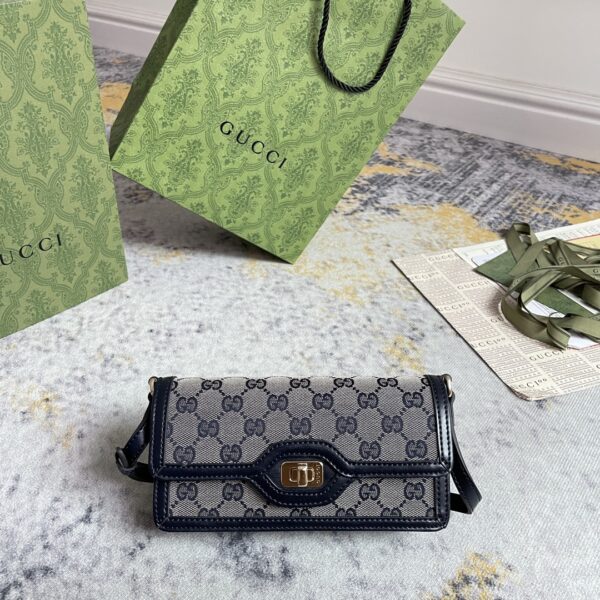 1:1 Replica GUCCI LUCE MINI SHOULDER BAG P Beige and blue Original GG canvas Exclusive For Women 790038 FADHW 4064