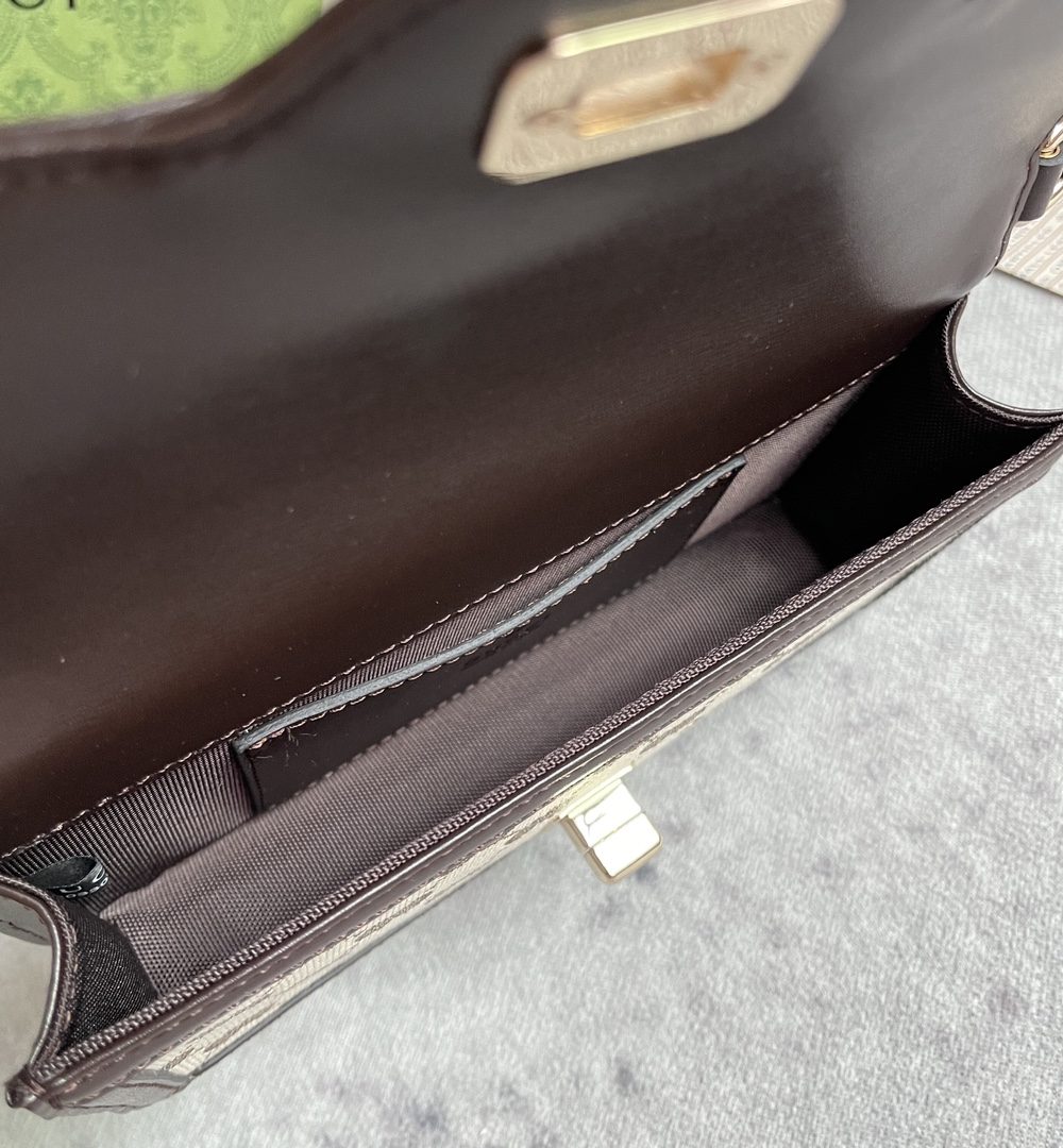 1:1 Replica GUCCI LUCE MINI SHOULDER BAG P Beige and ebony Original GG canvas Exclusive For Women 790038 FADHW 9742