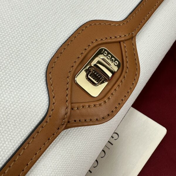 1:1 Replica GUCCI LUCE SMALL SHOULDER BAG Brown And White Canvas Exclusive For Women 786027 FADGF 9041
