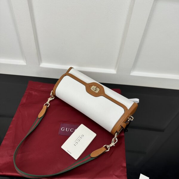 1:1 Replica GUCCI LUCE SMALL SHOULDER BAG Brown And White Canvas Exclusive For Women 786027 FADGF 9041