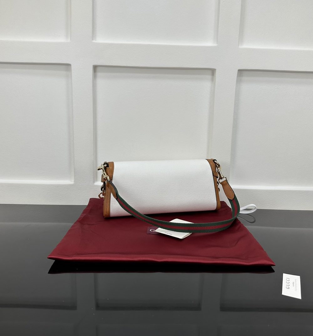 1:1 Replica GUCCI LUCE SMALL SHOULDER BAG Brown And White Canvas Exclusive For Women 786027 FADGF 9041