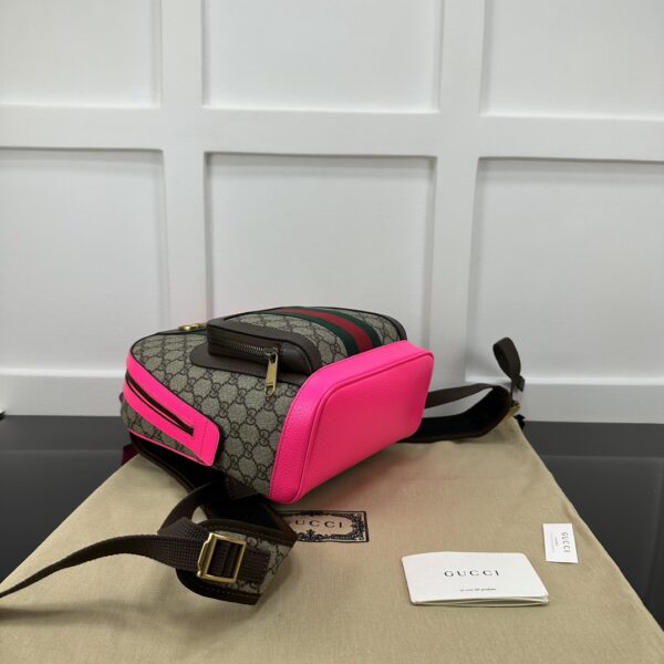 1:1 Replica GUCCI OPHIDIA GG SMALL BACKPACK P Beige and ebony GG Supreme canvas Exclusive For Women 547965 FADID 9762