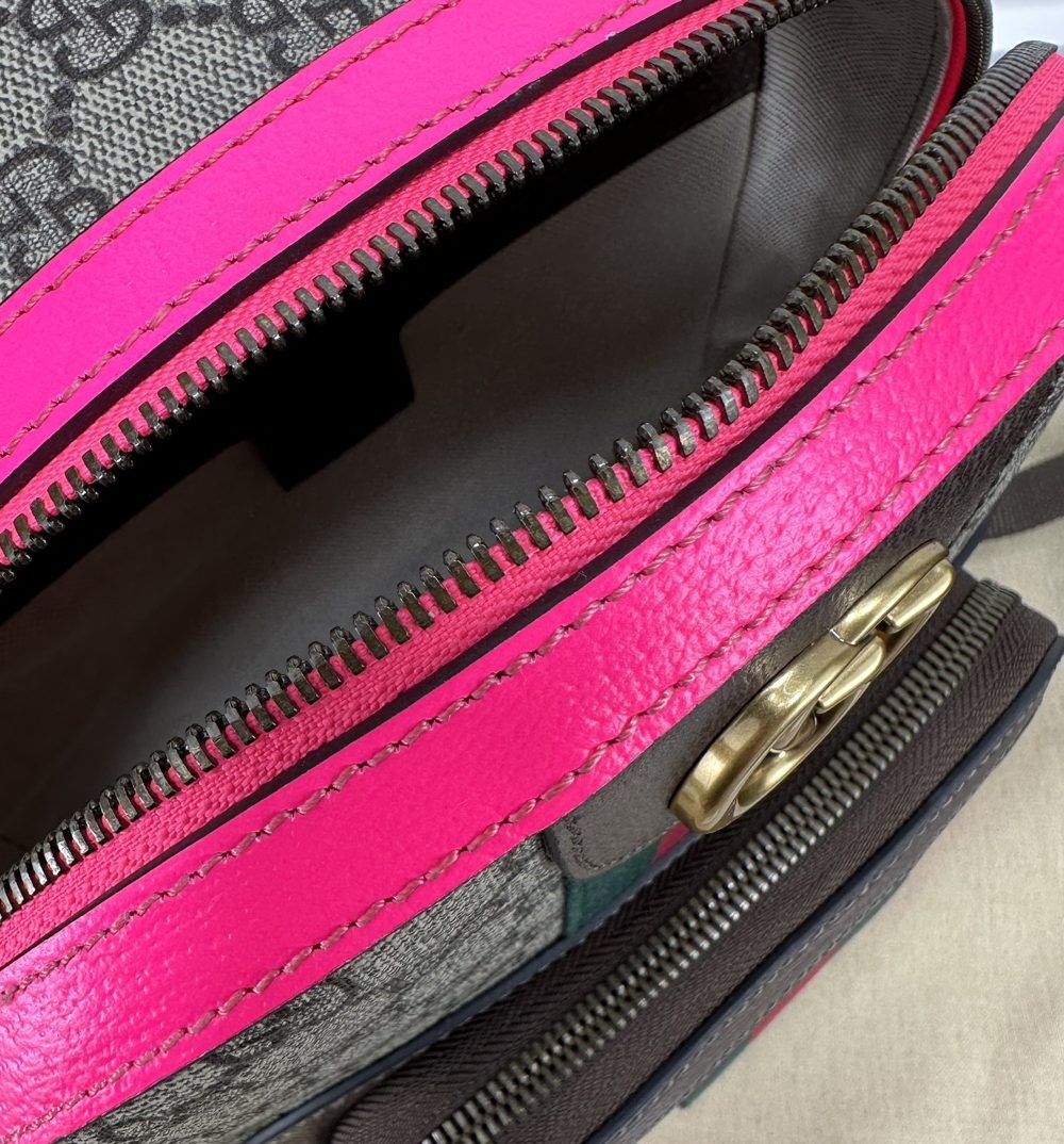 1:1 Replica GUCCI OPHIDIA GG SMALL BACKPACK P Beige and ebony GG Supreme canvas Exclusive For Women 547965 FADID 9762