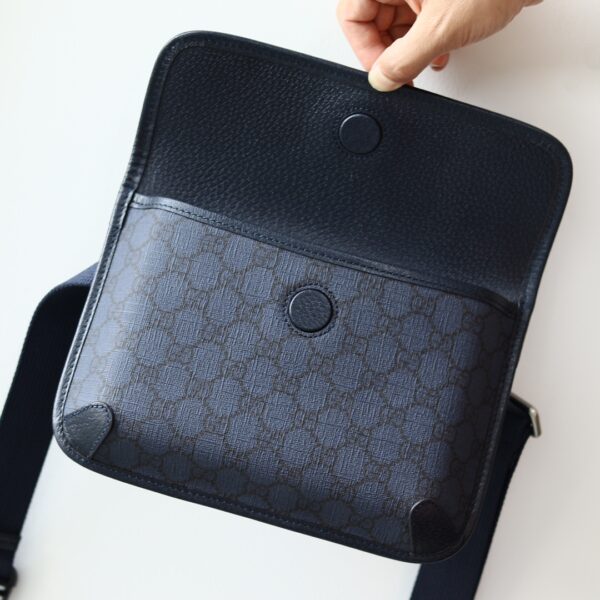 1:1 Replica GUCCI OPHIDIA GG SMALL BELT BAG P Blue and black GG Supreme canvas Exclusive For Women 752597 2ZGMN 8441