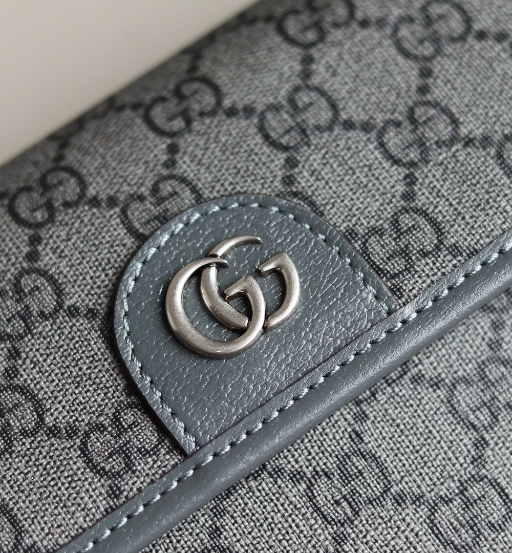 1:1 Replica GUCCI OPHIDIA GG SMALL BELT BAG P Grey and black GG Supreme canvas Exclusive For Women 752597 2ZGMN 8576