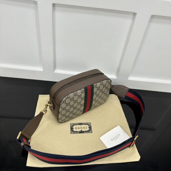 1:1 Replica GUCCI OPHIDIA GG SMALL CROSSBODY BAG P Beige and ebony GG Supreme canvas Exclusive For Women 752591 FACFW 8920