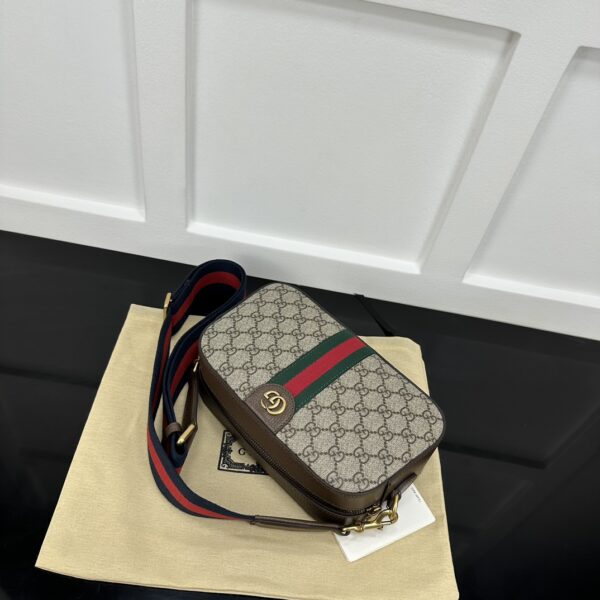 1:1 Replica GUCCI OPHIDIA GG SMALL CROSSBODY BAG P Beige and ebony GG Supreme canvas Exclusive For Women 752591 FACFW 8920