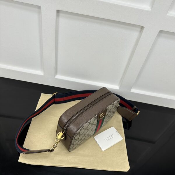 1:1 Replica GUCCI OPHIDIA GG SMALL CROSSBODY BAG P Beige and ebony GG Supreme canvas Exclusive For Women 752591 FACFW 8920