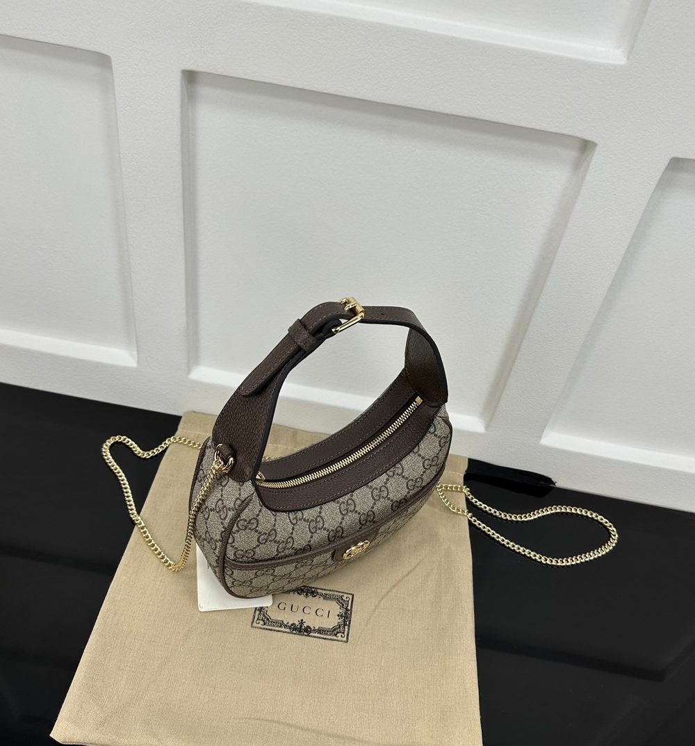 1:1 Replica GUCCI OPHIDIA GG SUPER MINI SHOULDER BAG P Beige and ebony GG Supreme canvas Exclusive For Women 772308 K9GSG 8367
