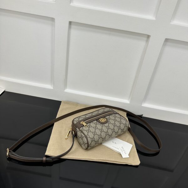 1:1 Replica OPHIDIA GG SUPER MINI SHOULDER BAG P Beige and ebony GG Supreme canvas Exclusive For Women 772311 K9GSG 8367