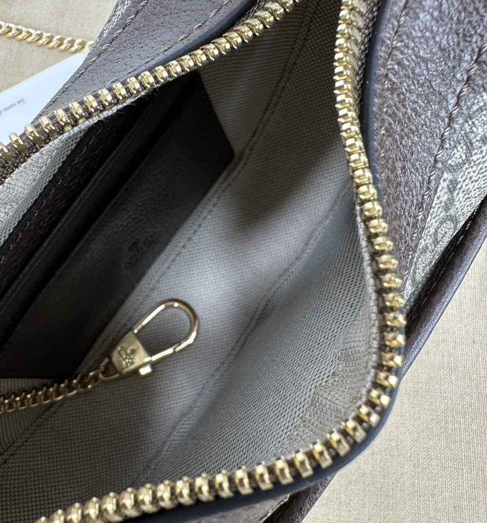 1:1 Replica GUCCI OPHIDIA GG SUPER MINI SHOULDER BAG P Beige and ebony GG Supreme canvas Exclusive For Women 772308 K9GSG 8367
