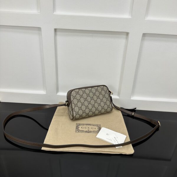1:1 Replica OPHIDIA GG SUPER MINI SHOULDER BAG P Beige and ebony GG Supreme canvas Exclusive For Women 772311 K9GSG 8367
