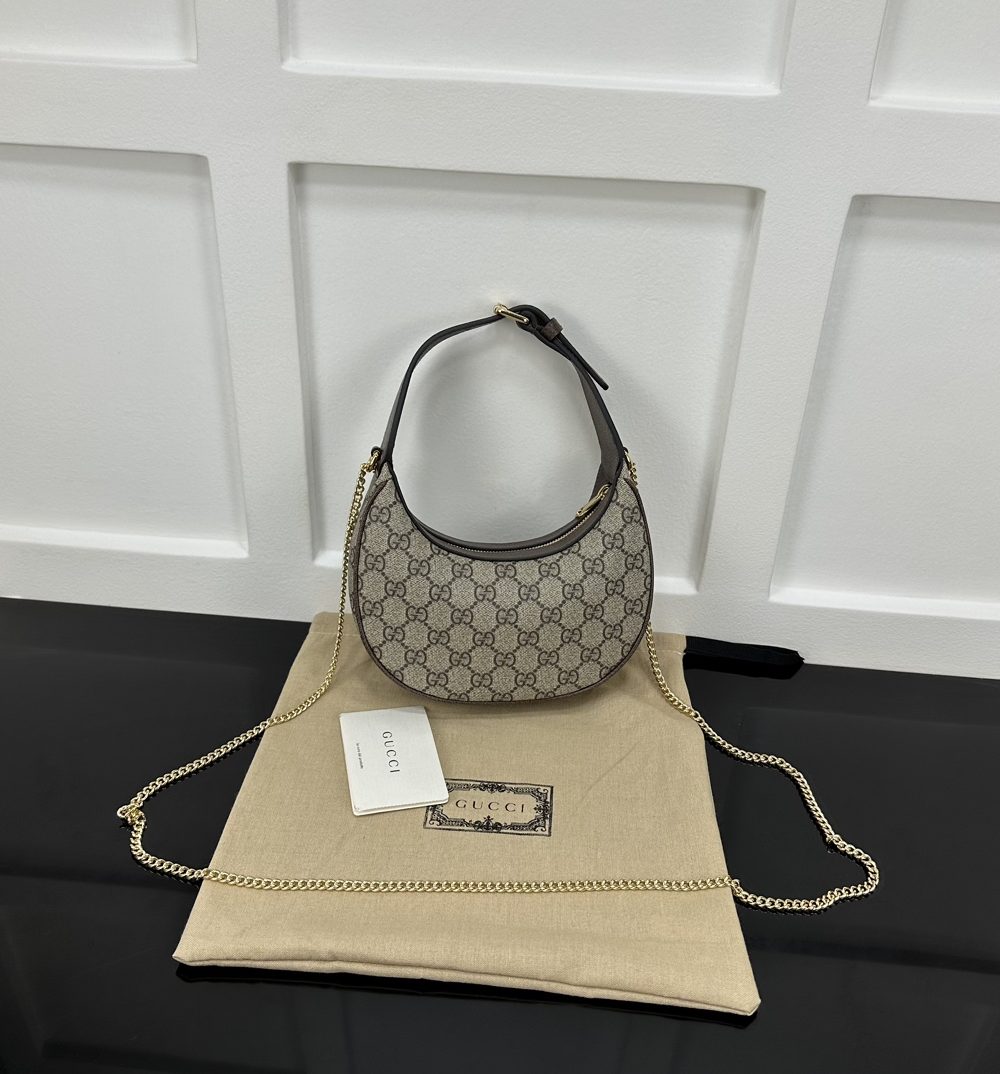 1:1 Replica GUCCI OPHIDIA GG SUPER MINI SHOULDER BAG P Beige and ebony GG Supreme canvas Exclusive For Women 772308 K9GSG 8367