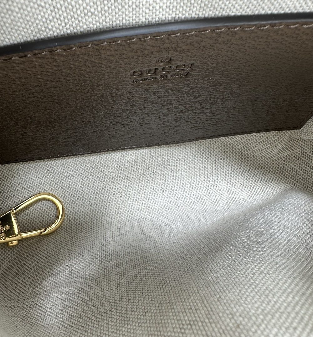 1:1 Replica OPHIDIA GG SUPER MINI SHOULDER BAG P Beige and ebony GG Supreme canvas Exclusive For Women 772311 K9GSG 8367