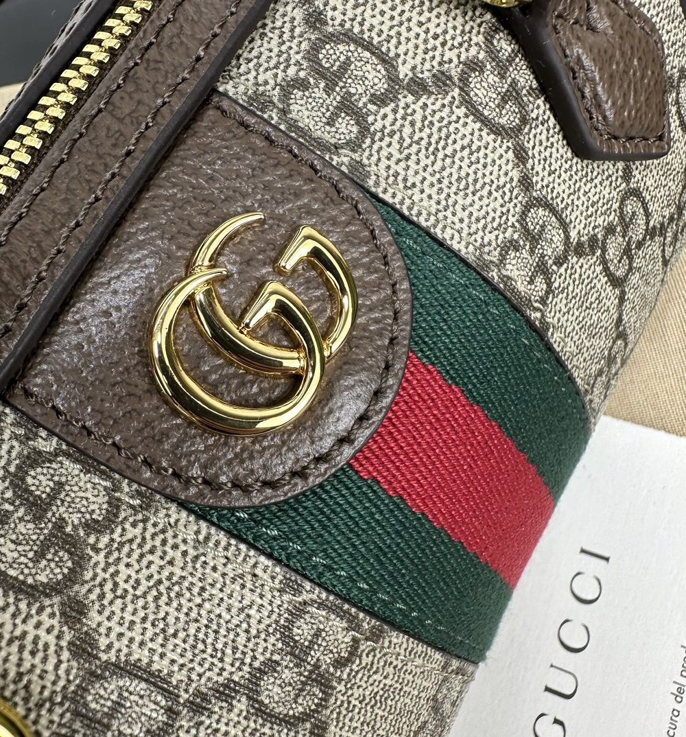 1:1 Replica GUCCI OPHIDIA SUPER MINI BAG P Beige and ebony GG Supreme canvas Exclusive For Women 781490 96IWG 8745