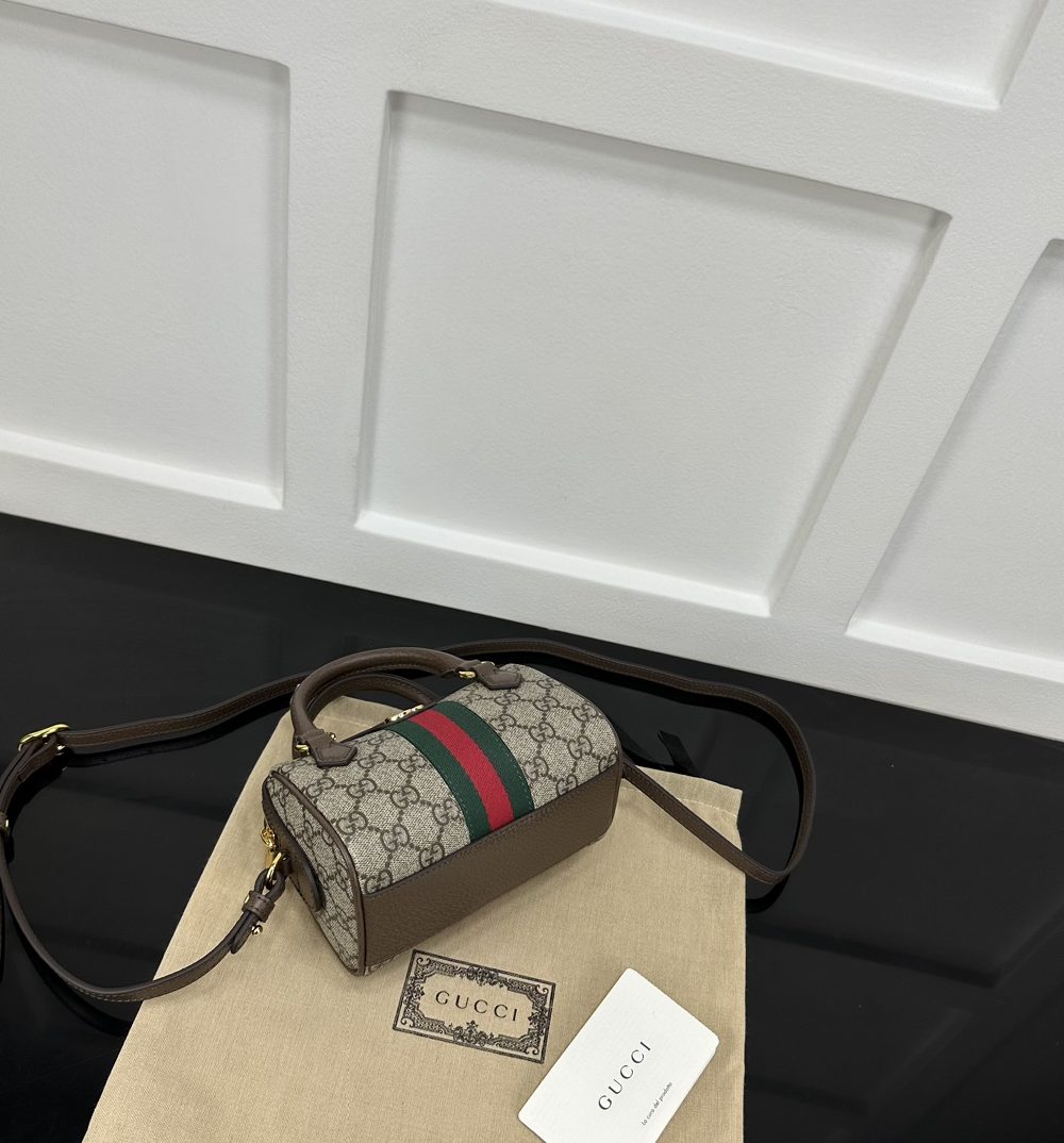 1:1 Replica GUCCI OPHIDIA SUPER MINI BAG P Beige and ebony GG Supreme canvas Exclusive For Women 781490 96IWG 8745