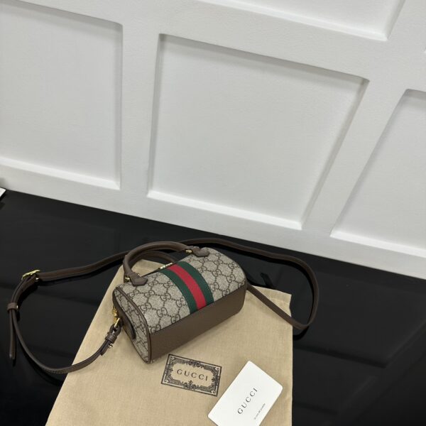 1:1 Replica GUCCI OPHIDIA SUPER MINI BAG P Beige and ebony GG Supreme canvas Exclusive For Women ‎781490 96IWG 8745