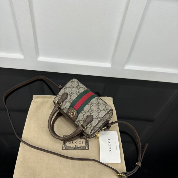 1:1 Replica GUCCI OPHIDIA SUPER MINI BAG P Beige and ebony GG Supreme canvas Exclusive For Women ‎781490 96IWG 8745