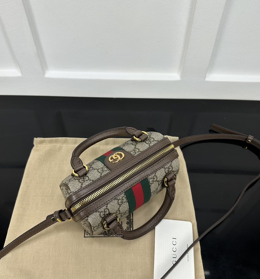 1:1 Replica GUCCI OPHIDIA SUPER MINI BAG P Beige and ebony GG Supreme canvas Exclusive For Women 781490 96IWG 8745