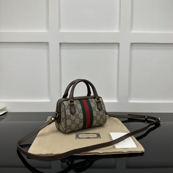 1:1 Replica GUCCI OPHIDIA SUPER MINI BAG P Beige and ebony GG Supreme canvas Exclusive For Women ‎781490 96IWG 8745