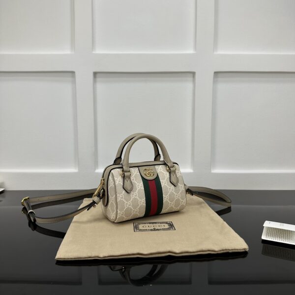 1:1 Replica GUCCI OPHIDIA SUPER MINI BAG P Beige and oatmeal GG Supreme canvas Exclusive For Women ‎781490 UULAG 9643