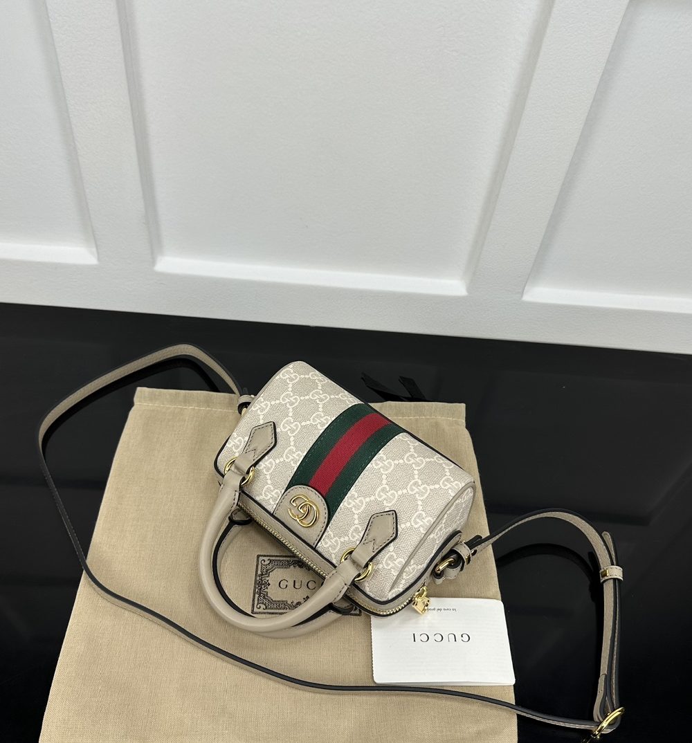1:1 Replica GUCCI OPHIDIA SUPER MINI BAG P Beige and oatmeal GG Supreme canvas Exclusive For Women 781490 UULAG 9643