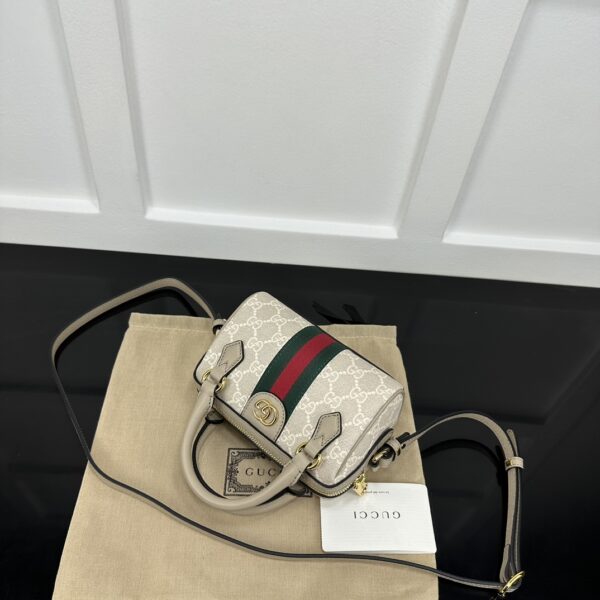 1:1 Replica GUCCI OPHIDIA SUPER MINI BAG P Beige and oatmeal GG Supreme canvas Exclusive For Women ‎781490 UULAG 9643