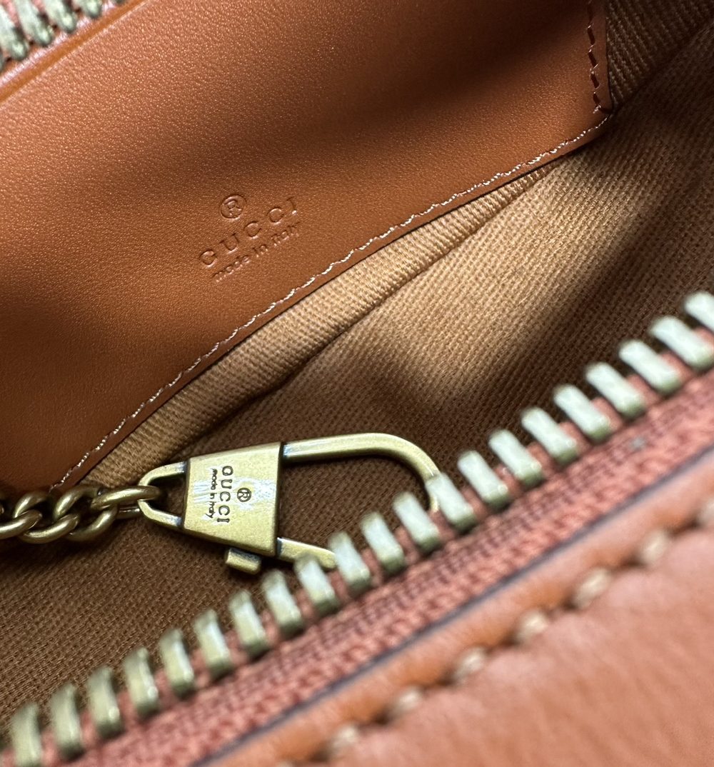 1:1 Replica GUCCI OPHIDIA SUPER MINI SHOULDER BAG P Pale blue and brown GG canvas Exclusive For Women 783124 FADAR 4941