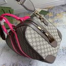 1:1 Replica GUCCI SAVOY MEDIUM DUFFLE BAG P Beige and ebony GG Supreme canvas Exclusive For Women 724642 FADHS 9755