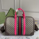 1:1 Replica GUCCI SAVOY MEDIUM DUFFLE BAG P Beige and ebony GG Supreme canvas Exclusive For Women 724642 FADHS 9755