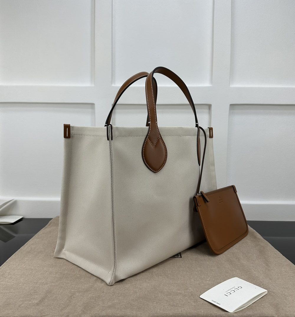 1:1 Replica GUCCI TOTE BAG WITH GUCCI PRINT P Brown And Beige Canvas Exclusive For Women ‎772177 FACUL 8451