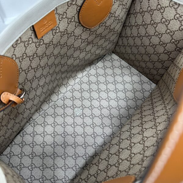 1:1 Replica GUCCI TOTE BAG WITH GUCCI PRINT P Brown And Beige Canvas Exclusive For Women ‎772177 FACUL 8451