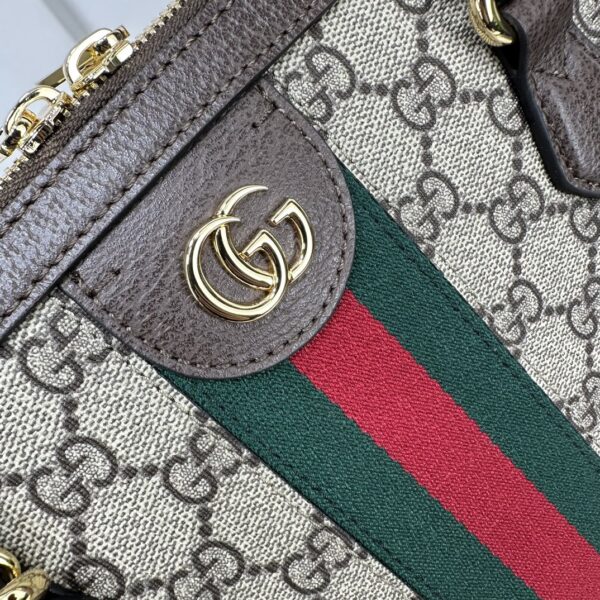 1:1 Replica GUCCI OPHIDIA MEDIUM TOP HANDLE BAG P Beige and ebony GG Supreme canvas Exclusive For Women‎ 795258 96IWG 8745