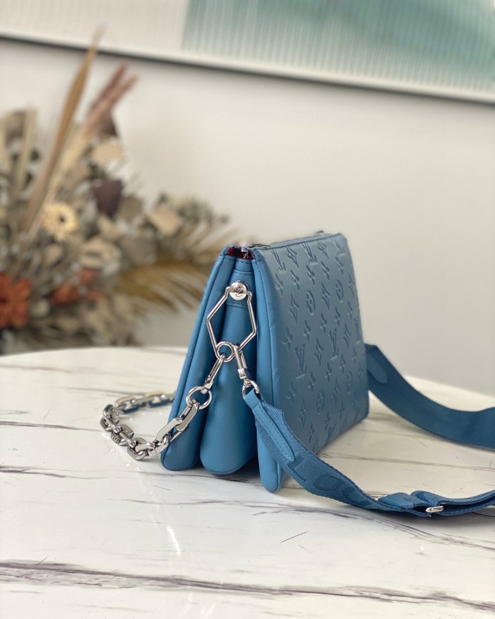 1:1 Replica Louis Vuitton Coussin PM Blue M57791 Luxury Bag For Women -  26cm