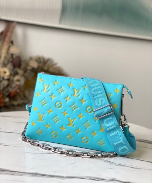 1:1 Replica Louis Vuitton Coussin PM Light Green Lake Blue M57791 Luxury Bag For Women -  26cm