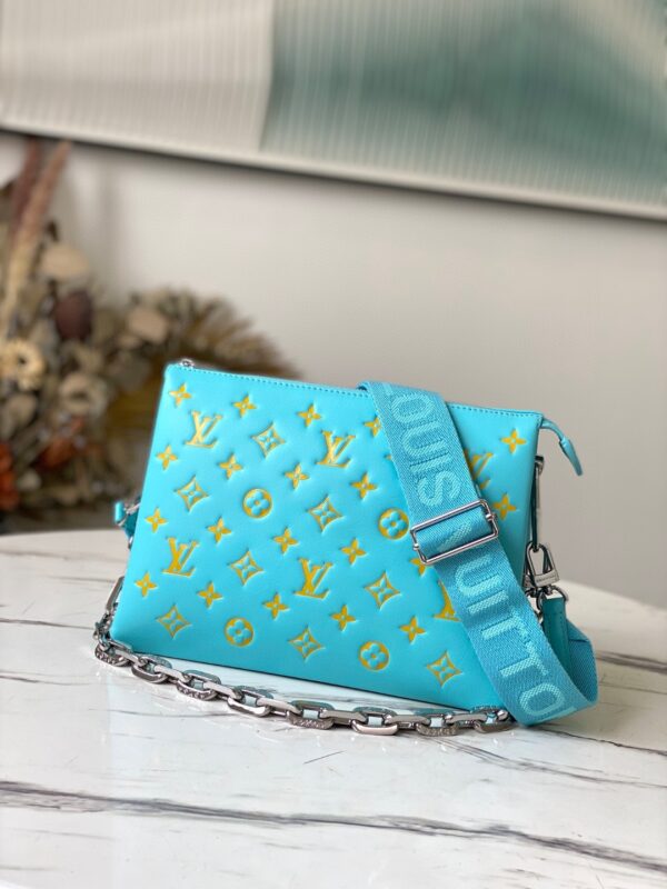1:1 Replica Louis Vuitton Coussin PM Light Green Lake Blue M57791 Luxury Bag For Women -  26cm