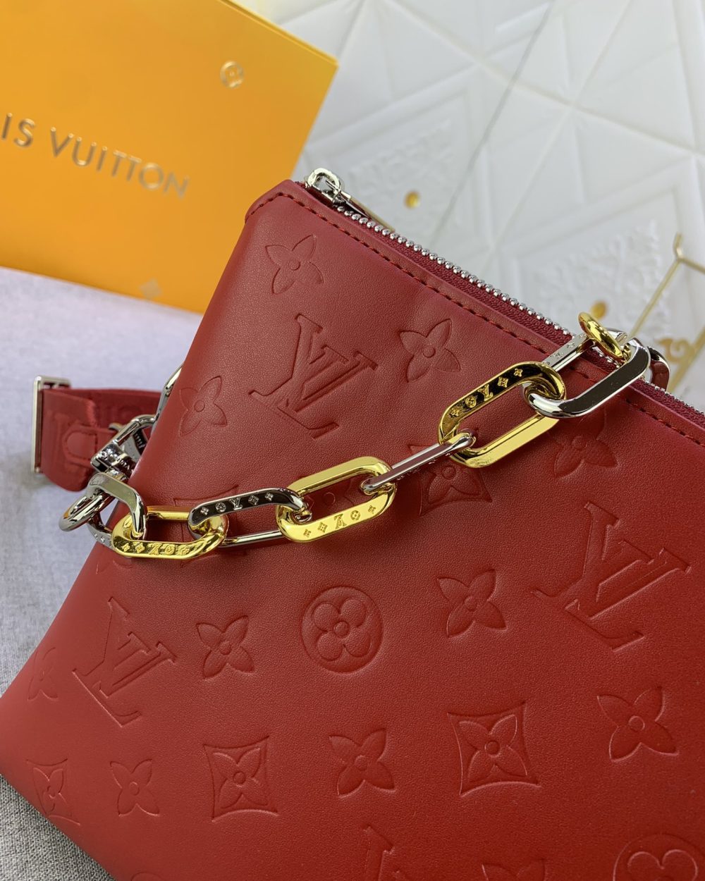 1:1 Replica Louis Vuitton Coussin PM Date Red M59275 Luxury Bag For Women -  26cm