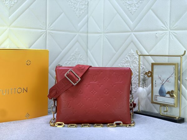 1:1 Replica Louis Vuitton Coussin PM Date Red M59275 Luxury Bag For Women -  26cm