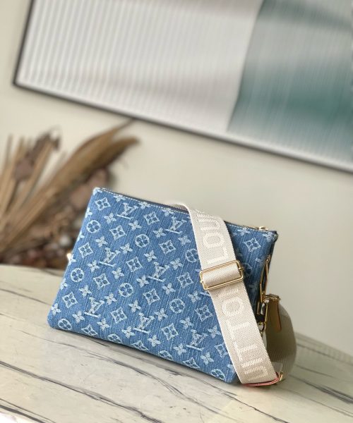 1:1 Replica Louis Vuitton Coussin PM Cotton Denim M24564 Luxury Bag For Women -  26cm