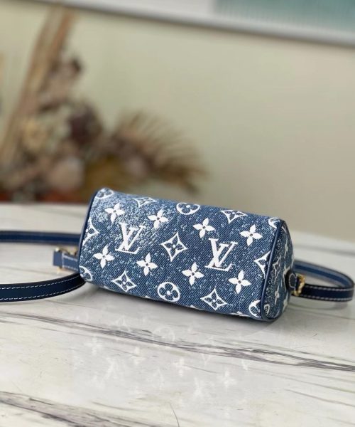 [REP 1:1] Louis Vuitton Nano Speedy Monogram Jacquard Denim Blue Unique Bag For Women M81168 - 16cm