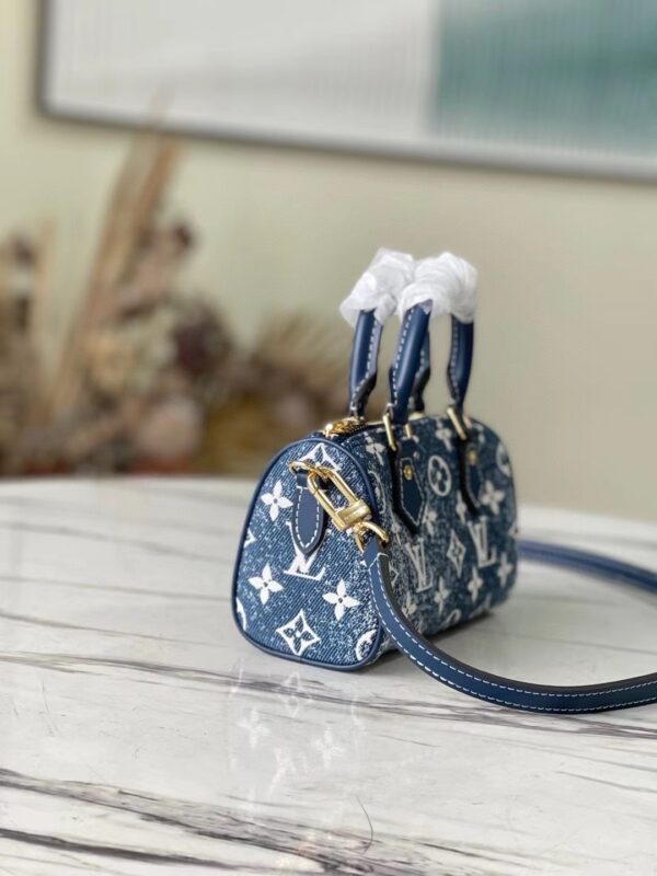 [REP 1:1] Louis Vuitton Nano Speedy Monogram Jacquard Denim Blue Unique Bag For Women M81168 - 16cm