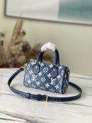 [REP 1:1] Louis Vuitton Nano Speedy Monogram Jacquard Denim Blue Unique Bag For Women M81168 - 16cm